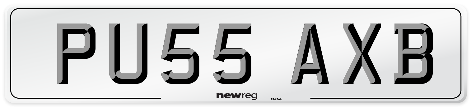 PU55 AXB Number Plate from New Reg